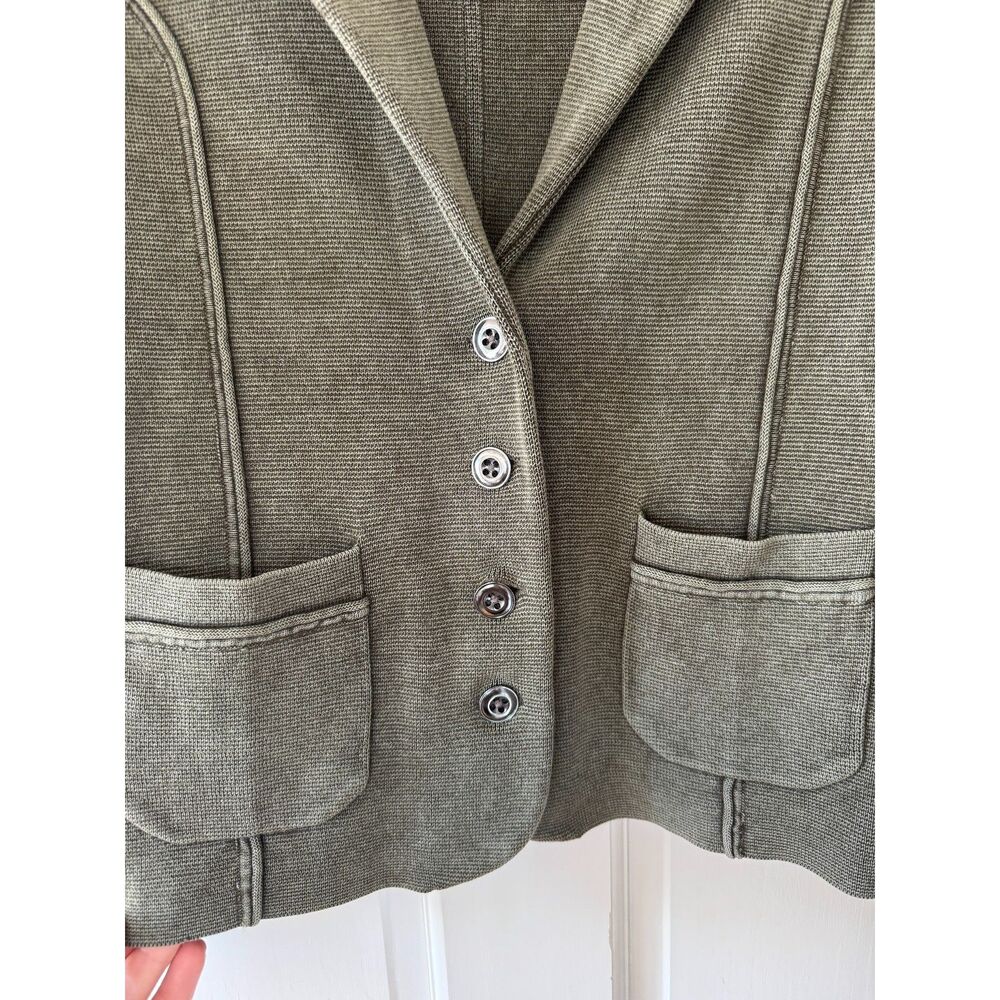 Sundance Horizon Sweater Blazer Soft Olive Green Size M 100% Cotton - Picture 7 of 10